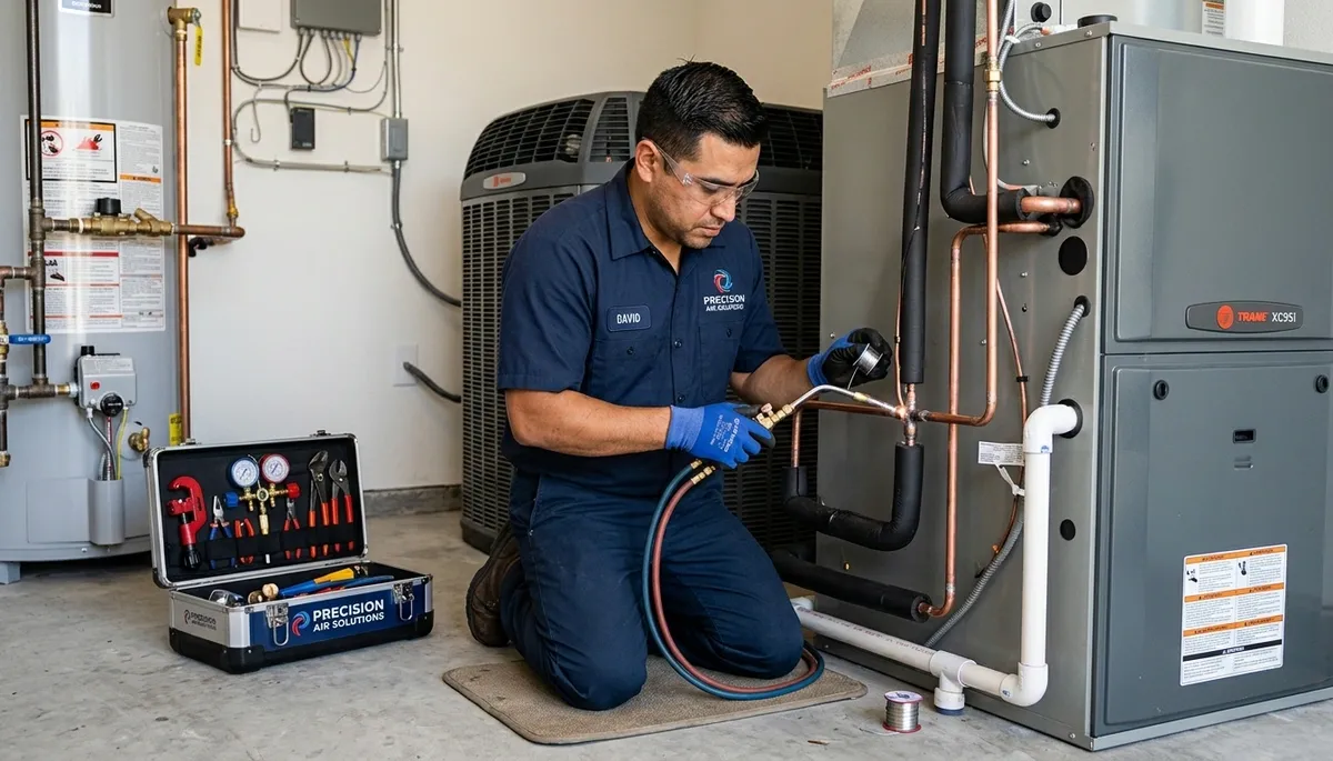 Licensed plumber repairing kitchen sink in San Francisco, CA | Five Star Cooling plumbing services